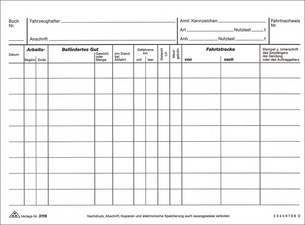 RNK Verlag Fahrtenbuch LKW, DIN A5 quer, 2 x 25 Blatt, SD