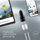 VARTA USB-KFZ-Ladegerät Car Power, 2 x USB Kupplung