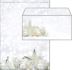 sigel Weihnachts-Motiv-Papier White Stars, A4, 90g/qm