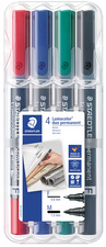 STAEDTLER Lumocolor Permanent-Marker duo, 4er Etui