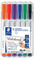STAEDTLER Lumocolor Whiteboard Marker, 6er Etui 341 WP6 (Universalspitze für variable Strichbreiten (ca. 1 - 2 mm), trocken und rückstandsfrei abwischbar, schnelltrocknend, hohe Qualität, ideal für Memoboards)
