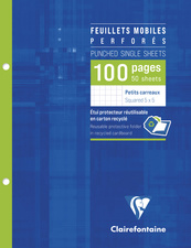 Clairefontaine Feuillets mobiles, A4, Séyès, 100 pages
