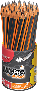 Maped Bleistift BLACKPEPS JUMBO, mit Radierer, 46er Köcher