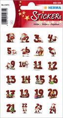HERMA Weihnachts-Sticker DECOR 'Sterne', gold mit Ziffern