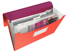 LEITZ Projektmappe Urban Chic, A4, PP, 6 Fächer, rot