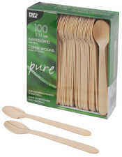 PAPSTAR Holz-Kaffeelöffel pure, Länge: 110 mm, 100er