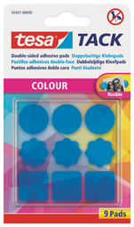 tesa TACK Klebepads, pink transparent, beidseitig klebend