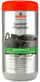 NIGRIN Kunststoff-Pflegetücher seidenmatt, Spenderbox