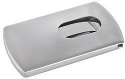 sigel Visitenkarten-Etui 'Snap', Lederoptik, silber/schwarz