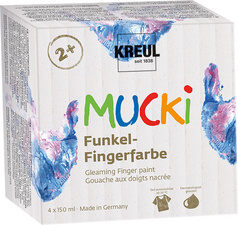 KREUL Funkel-Fingerfarbe MUCKI, 150 ml, 4er-Set