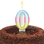 SUSY CARD Zahlenkerze Farben, Ziffer: 1, Höhe: 75 mm