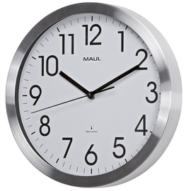 MAUL Wanduhr/Funkuhr MAULmove, Durchmesser: 300 mm, silber