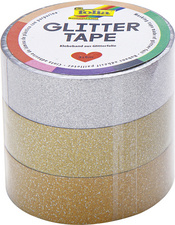 folia Deko-Klebeband 'Glitter Tape', silber/hellgold/gold