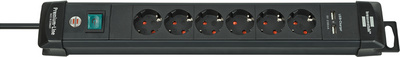 Brennenstuhl 1951160602 Steckdosenleiste 'Premium-Line', 6-fach