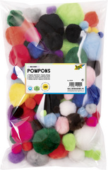 folia Pompons, 30 Stück, Weihnachtsfarben