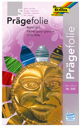 folia Prägefolienmappe, 185 x 290 mm, 5 Blatt, sortiert
