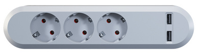 Bachmann Steckdosenleiste 'SMART', 3-fach, 2 x USB