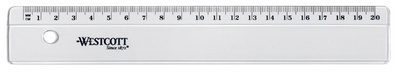WESTCOTT Flachlineal, aus Kunststoff, Länge: 200 mm