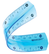 WESTCOTT Flachlineal, Kunststoff, Länge: 300 mm, flexibel