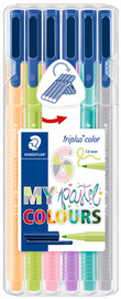 STAEDTLER Fasermaler triplus color MY pastel COLOURS, 6er