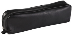 Clairefontaine Schlamper-Etui, rechteckig, Leder, schwarz