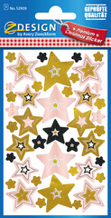 Avery Zweckform ZDesign Weihnachts-Sticker Sterne, geprägt