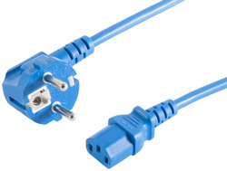 shiverpeaks BASIC-S Schutzkontakt Stromkabel, 1,8 m, blau