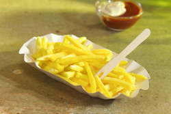 PAPSTAR Pommes-Schale pure, Maße: 90 x 160 x 30 mm, weiß