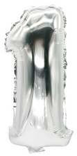 PAPSTAR Folienballon Zahlen, Ziffer: 3, silber