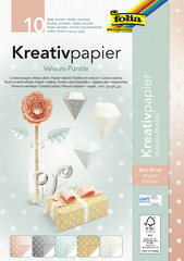 folia Kreativpapier 'Velourpunkte', 240 x 340 mm
