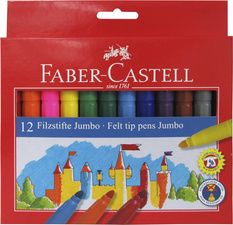 FABER-CASTELL Fasermaler Jumbo, 24er Kartonetui