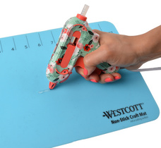 WESTCOTT Mini-Heißklebepistole Floral mit Non-Stick Düse
