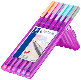 STAEDTLER Fineliner triplus pastel, 6er Etui