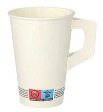 PAPSTAR Papp-Trinkbecher mit Henkel, 0,18 l, weiß