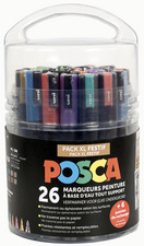 POSCA Pigmentmarker Pack XL Festif, 26er Set, sortiert