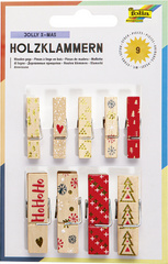 folia Holzklammern mit Druck 'XMas II'