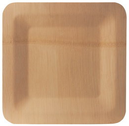 PAPSTAR Bambus-Teller pure, eckig, 180 x 180 mm, 10er