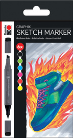 Marabu Sketch-Marker Graphix HEAT, 6er Etui