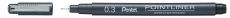 Pentel Pigmentierter Fineliner Pointliner S20P, 0,3mm, Schwarz