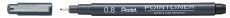 Pentel Pigmentierter Fineliner Pointliner S20P, 0,8mm, Schwarz