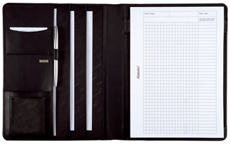 Alassio Schreibmappe CREMONA, DIN A4, Nappa-Leder, schwarz