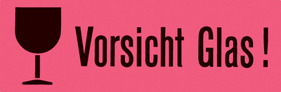 HERMA Hinweisetiketten Vorsicht Glas, 39 x 118 mm