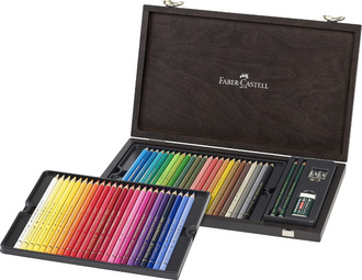 FABER-CASTELL Buntstifte POLYCHROMOS, 48er Holzkoffer