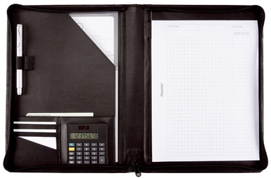 Alassio Schreibmappe CATANA, DIN A4, Lederimitat, schwarz