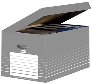 ELBA Archiv-Klappdeckelbox, DIN A4, grau / weiß