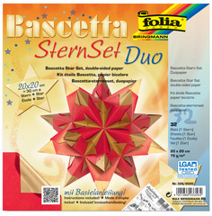 folia Faltblätter Bascetta-Stern, 200 x 200 mm, blau/silber