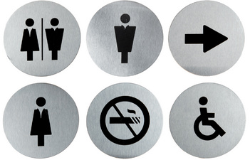 Securit Piktogramme DOOR SIGNS im 6er Set, Edelstahl