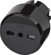 brennenstuhl Reisestecker Italien / Schutzkontakt, schwarz