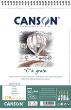 CANSON Zeichenpapier-Spiralblock C à grain, A4, 125 g/qm