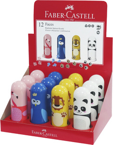 FABER-CASTELL Radierer-Spitzer-Kombi Faces, im Display